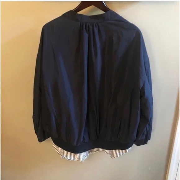 Zara Basic Windbreaker Blue Rain Jacket Size XL - Picture 5 of 10